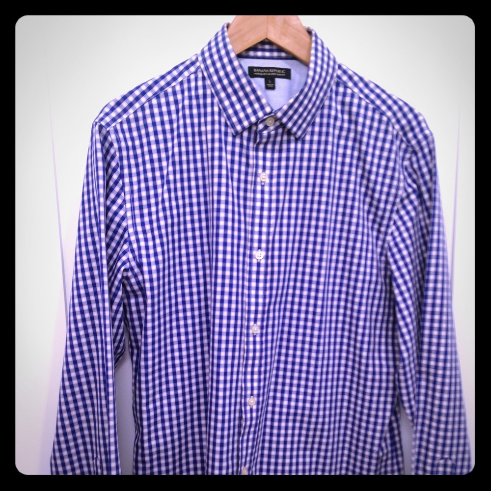 Blue button down dress shirt